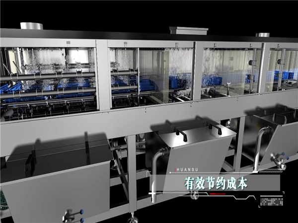 高壓水流周轉(zhuǎn)箱清洗機，雞籠清洗機