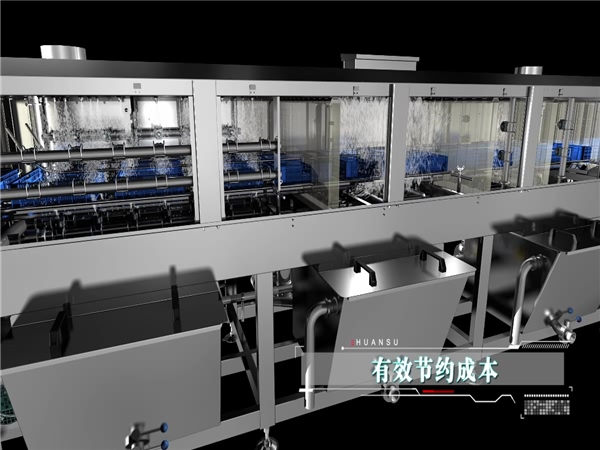 高壓水流周轉(zhuǎn)箱清洗機，雞籠清洗機